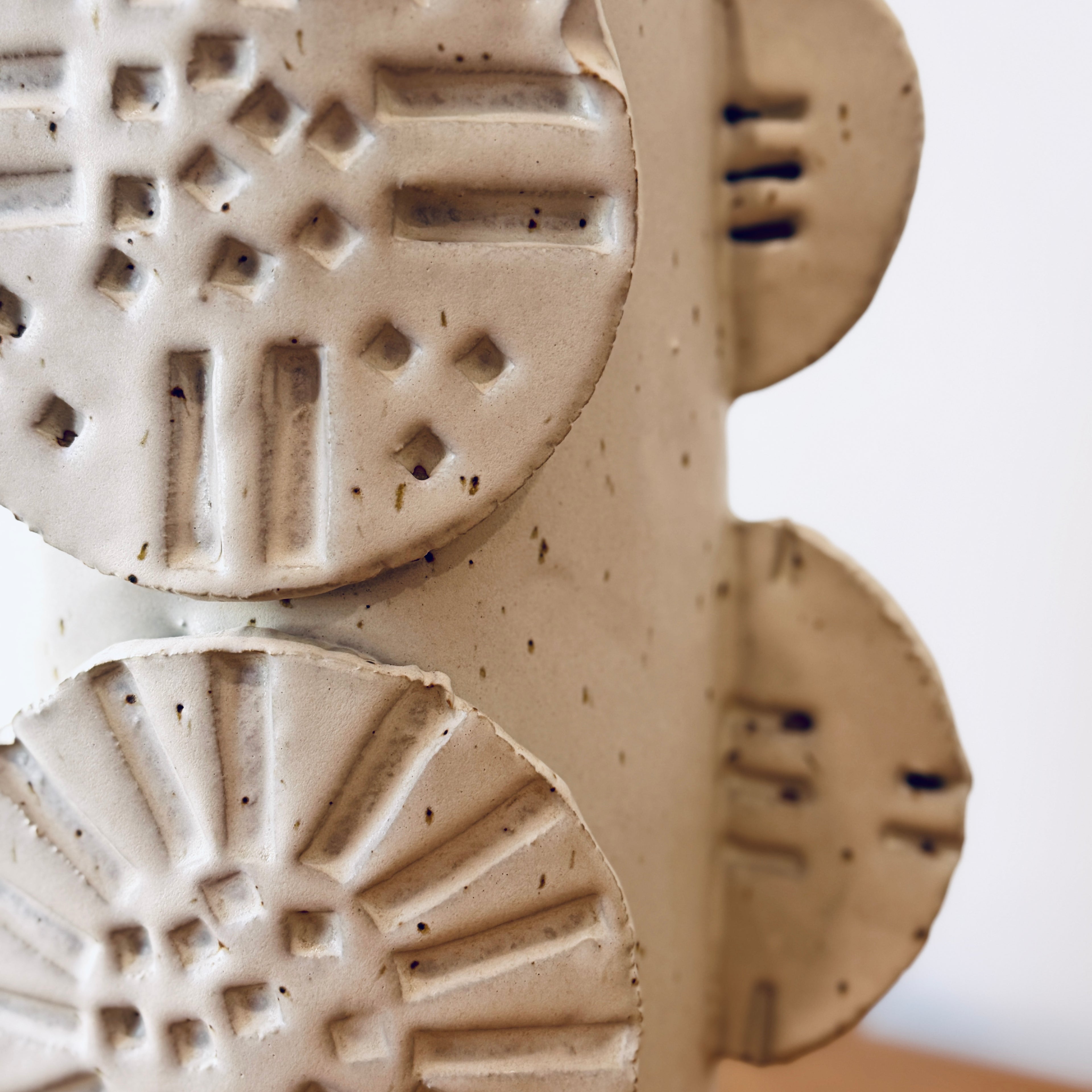 Double Totem Vase - Beige