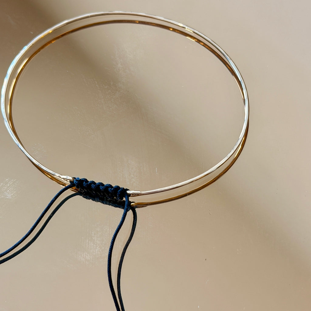 Thin Gold Bracelet with Knotted Accent