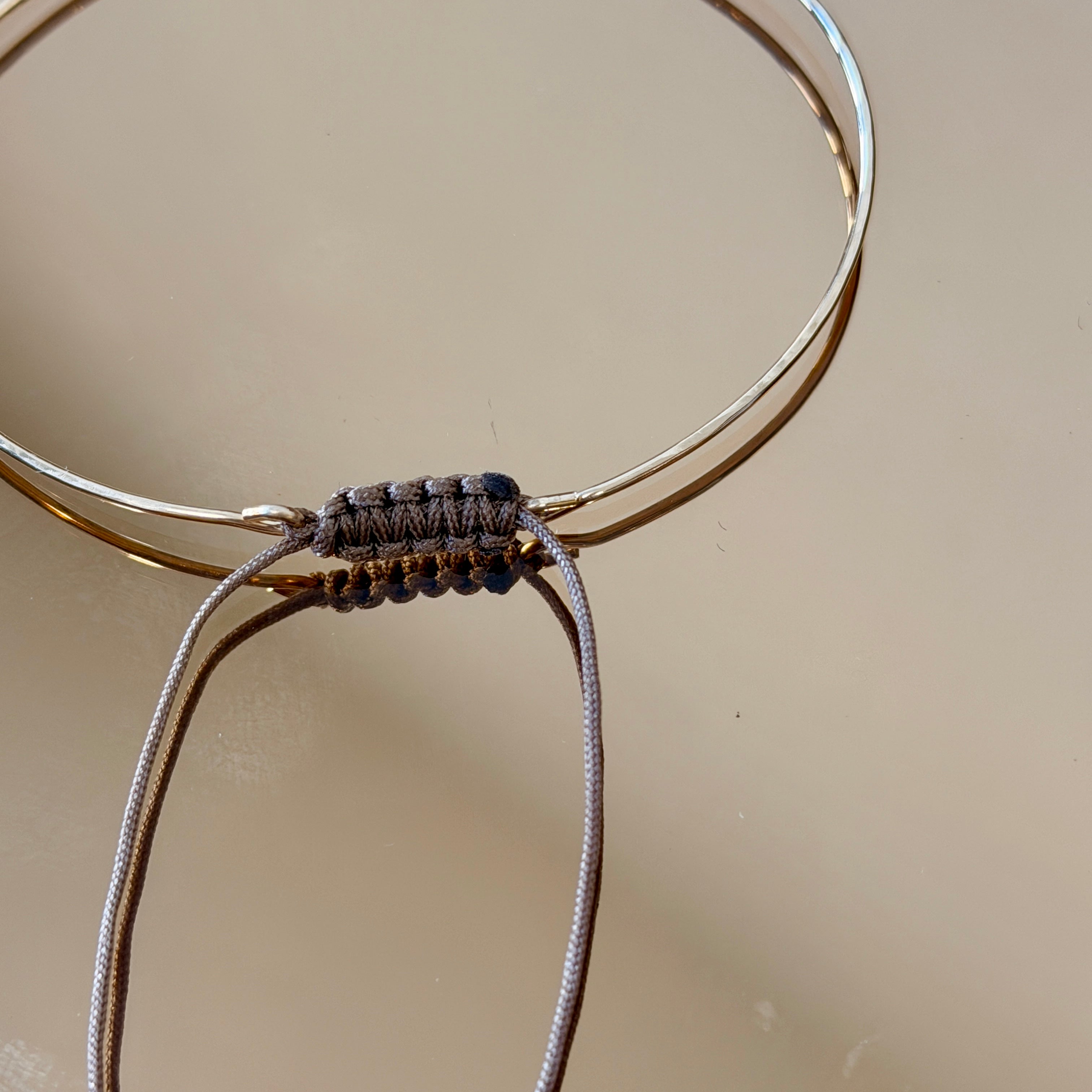 Thin Gold Bracelet with Knotted Accent