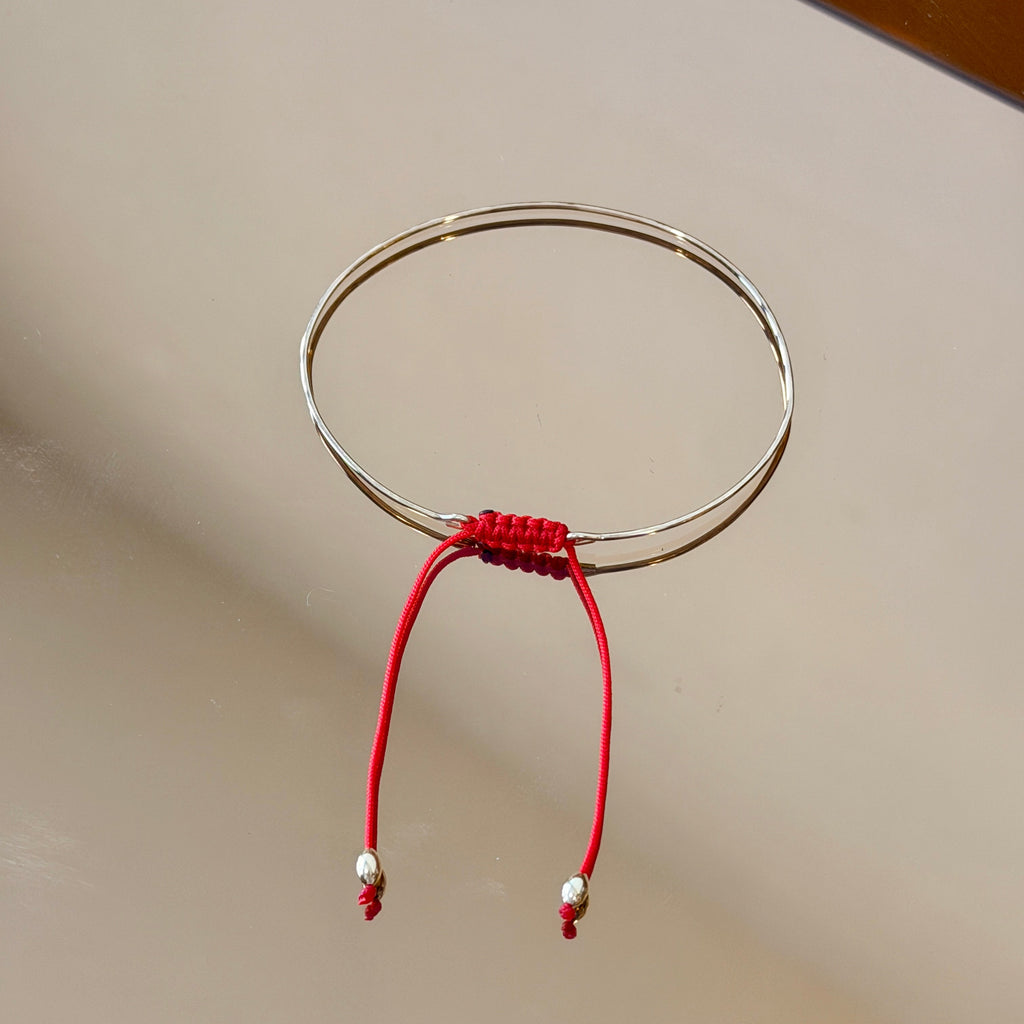 Thin Gold Bracelet with Knotted Accent