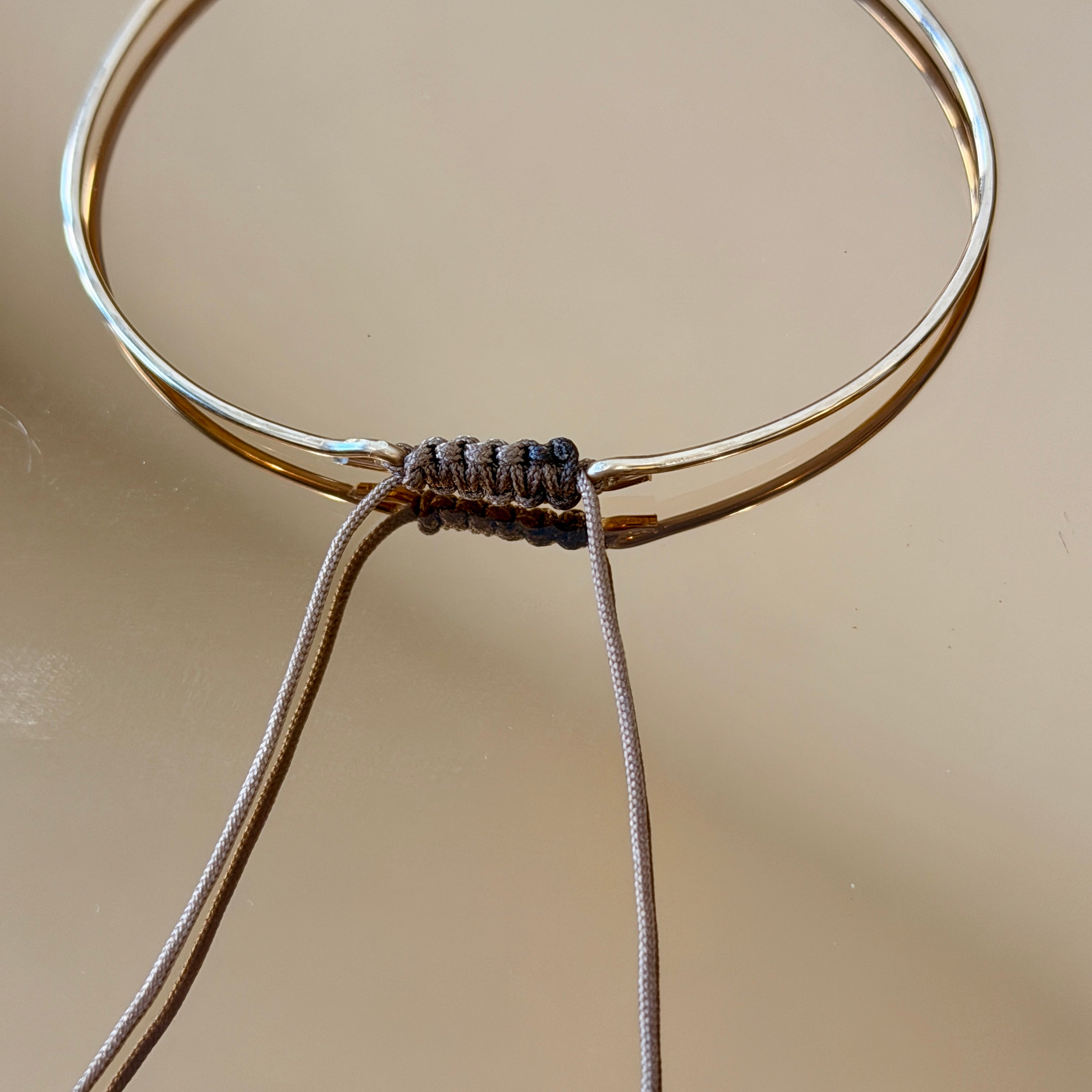 Medium Gold Bracelet with Knotted Accent