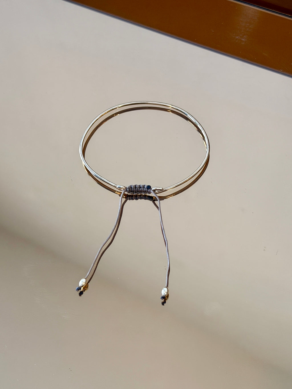 Thick Gold Bracelet with Knotted Accent