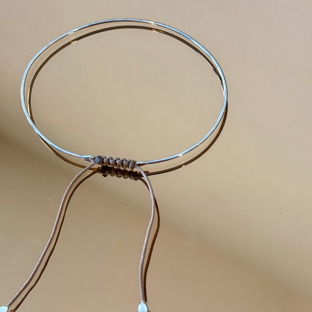 Thin Silver Bracelet with Knotted Accent