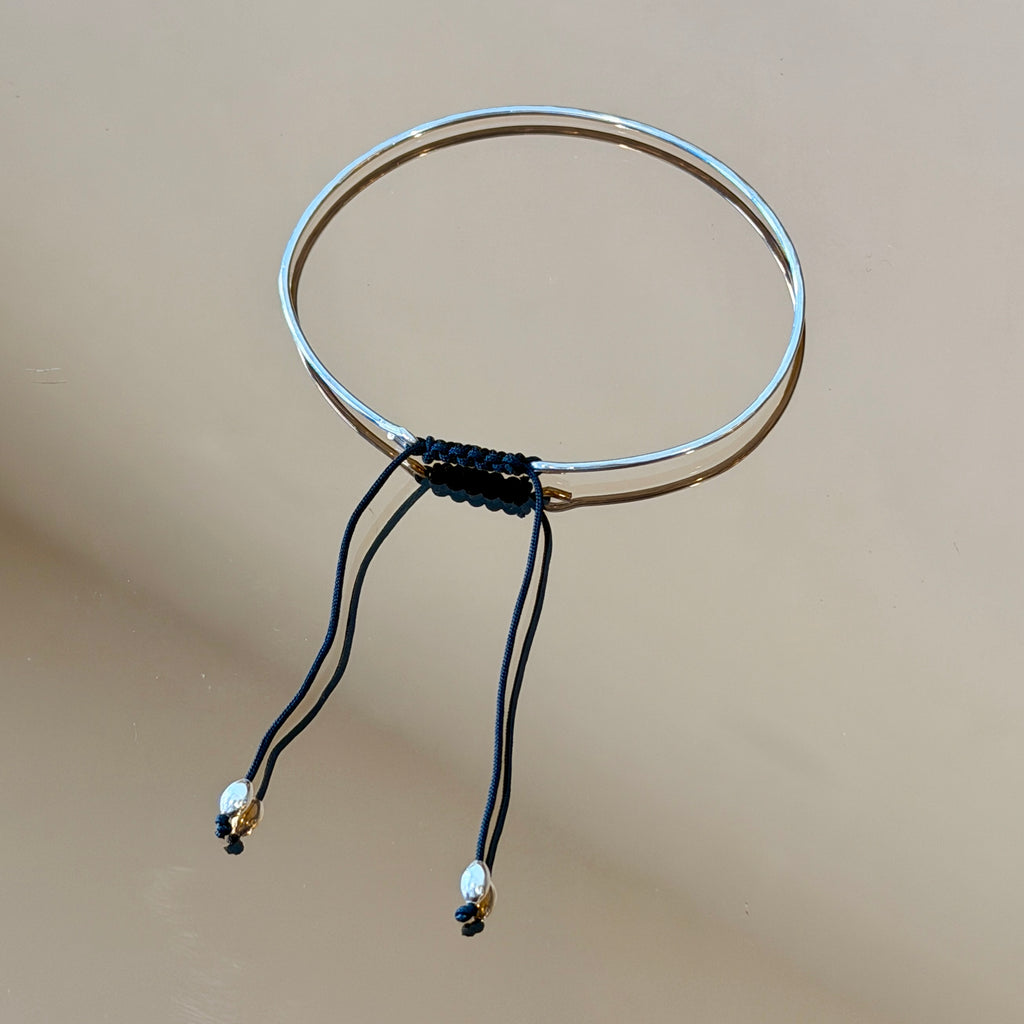 Medium Silver Bracelet with Knotted Accent