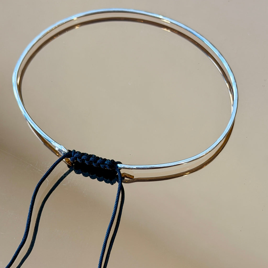 Medium Silver Bracelet with Knotted Accent