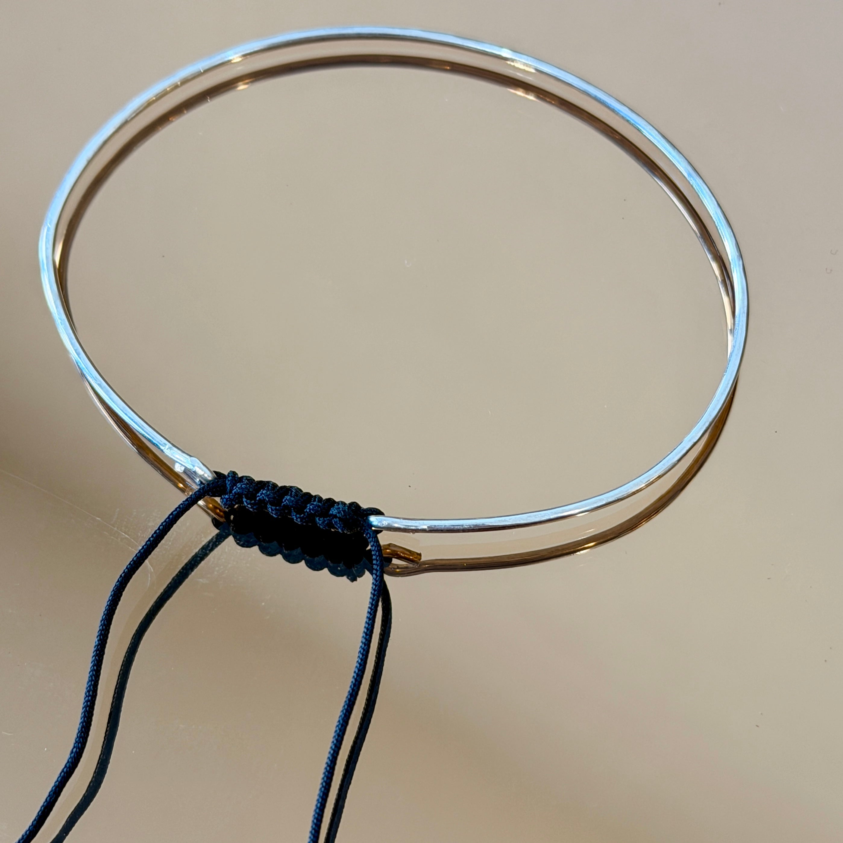 Medium Silver Bracelet with Knotted Accent