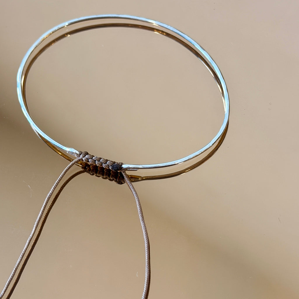 Medium Silver Bracelet with Knotted Accent