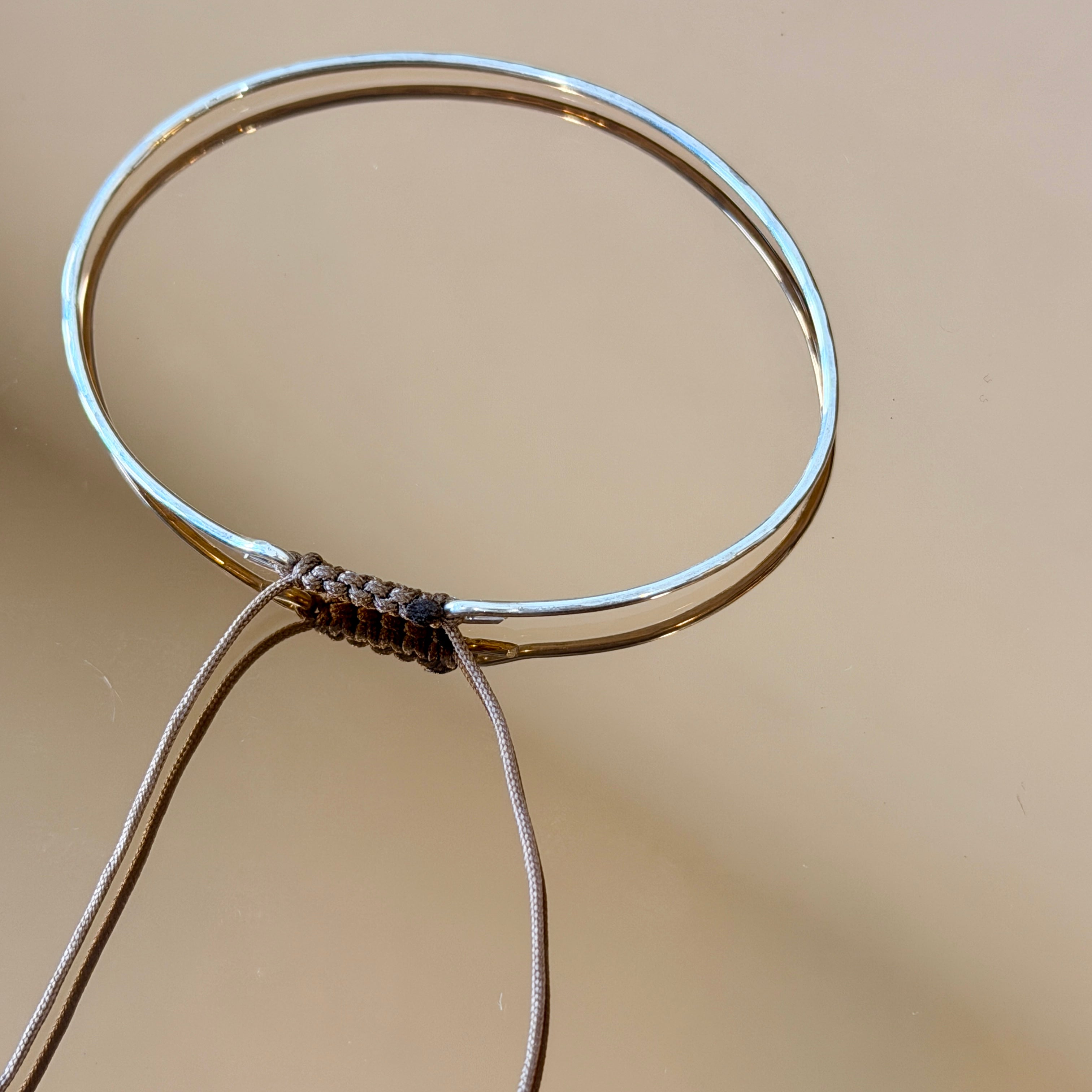 Medium Silver Bracelet with Knotted Accent