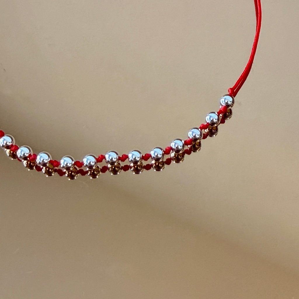String Bracelet with Silver Accents