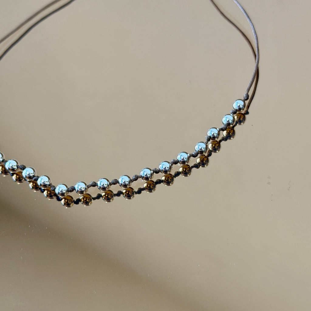 String Bracelet with Silver Accents