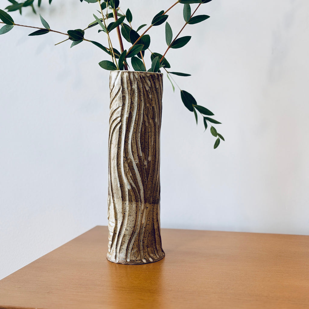 Tall Vase with Intricate Carvings
