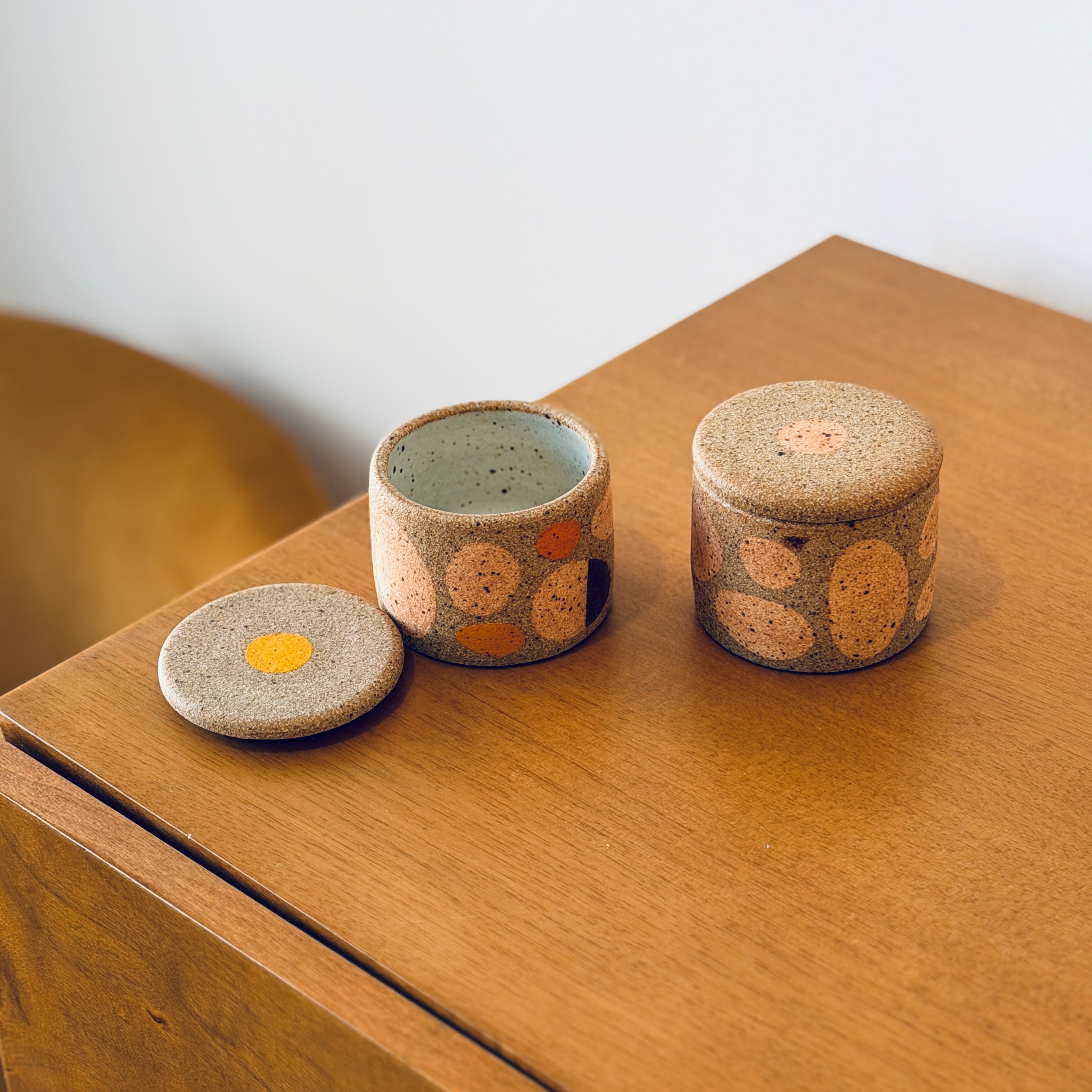 Bean Lidded Salt Jar