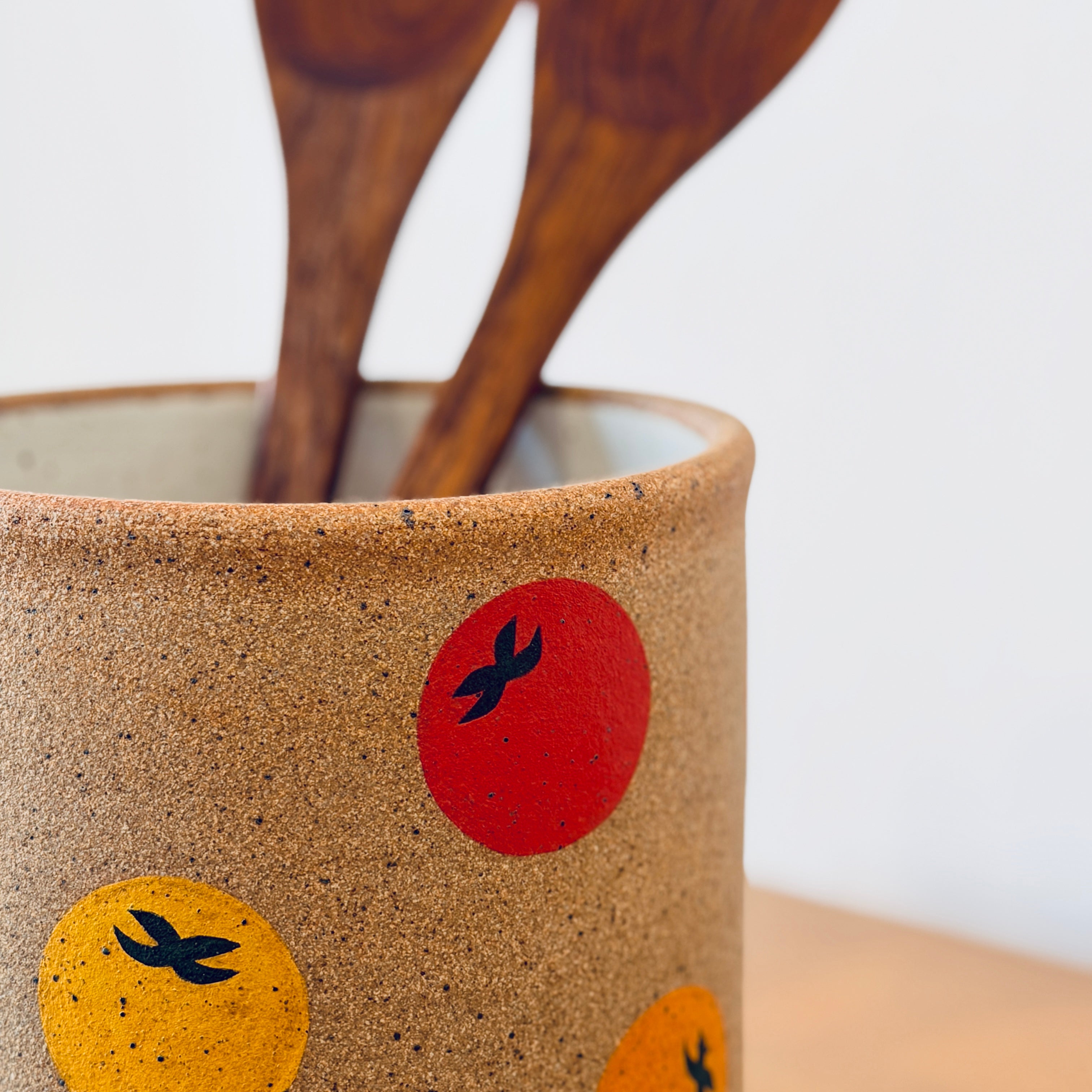Hand-Painted Utensils Holder