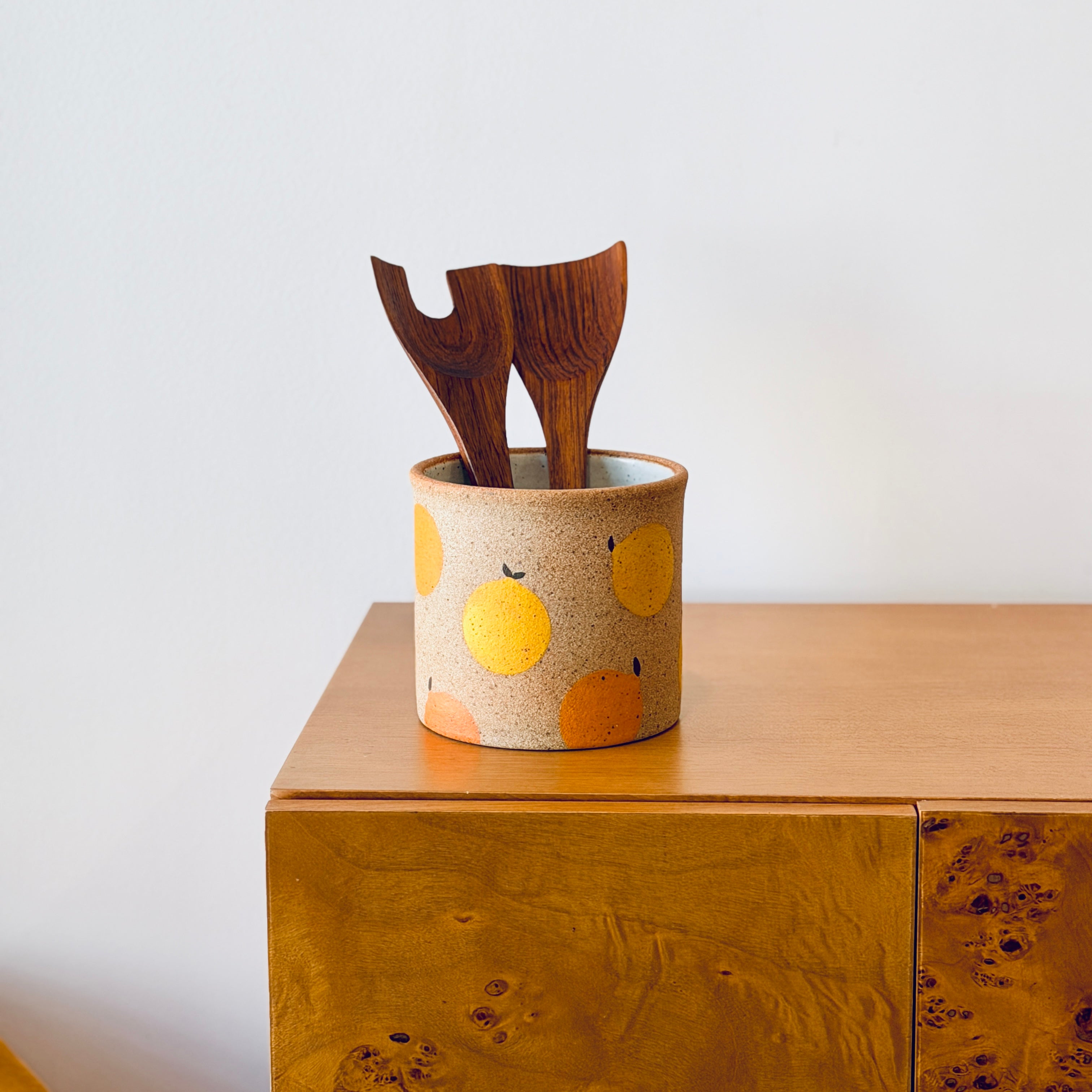 Hand-Painted Utensils Holder