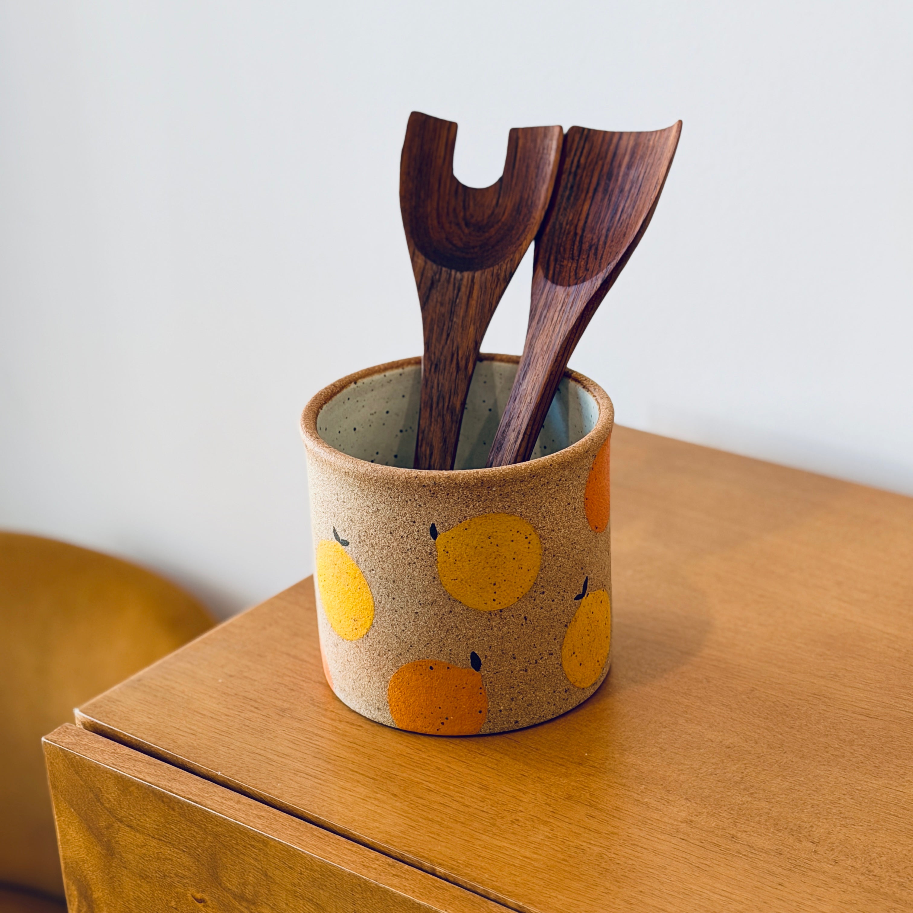 Hand-Painted Utensils Holder