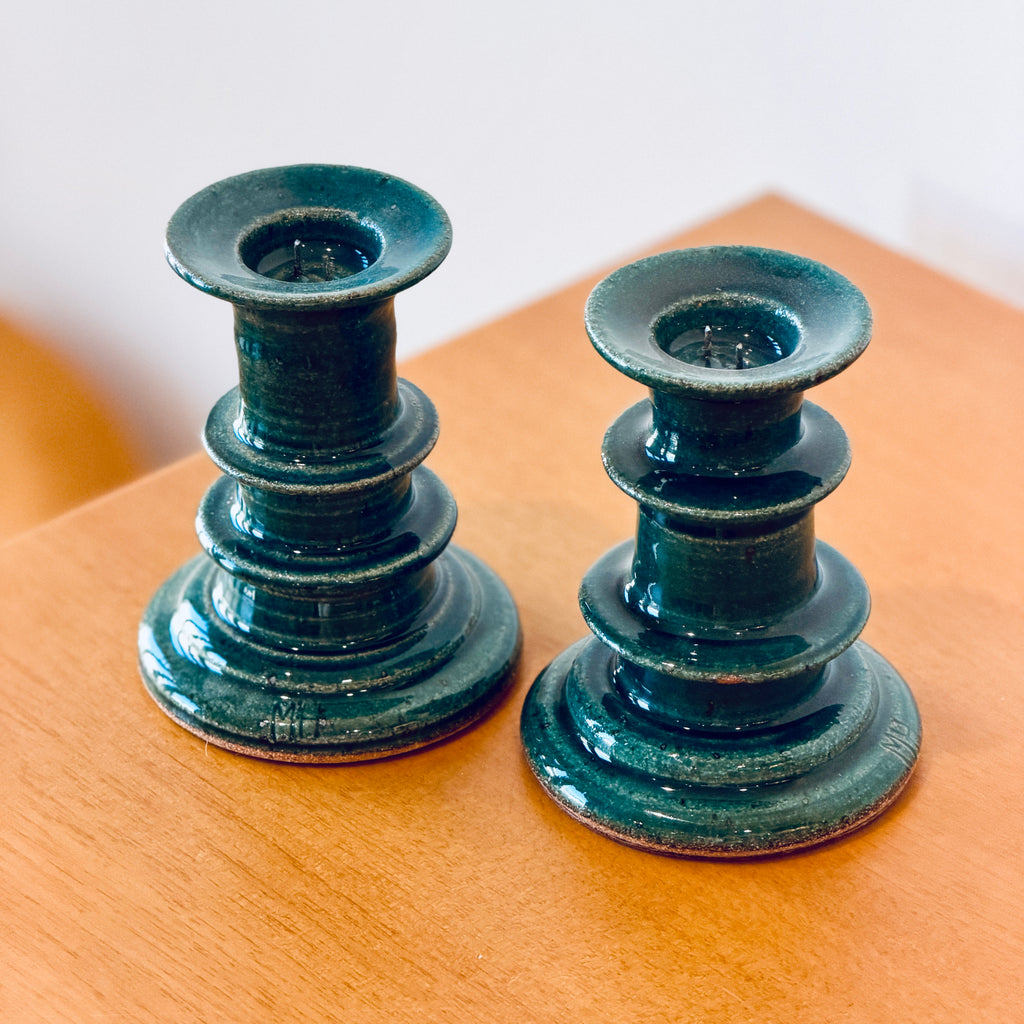 Temple Candle Stick - Green