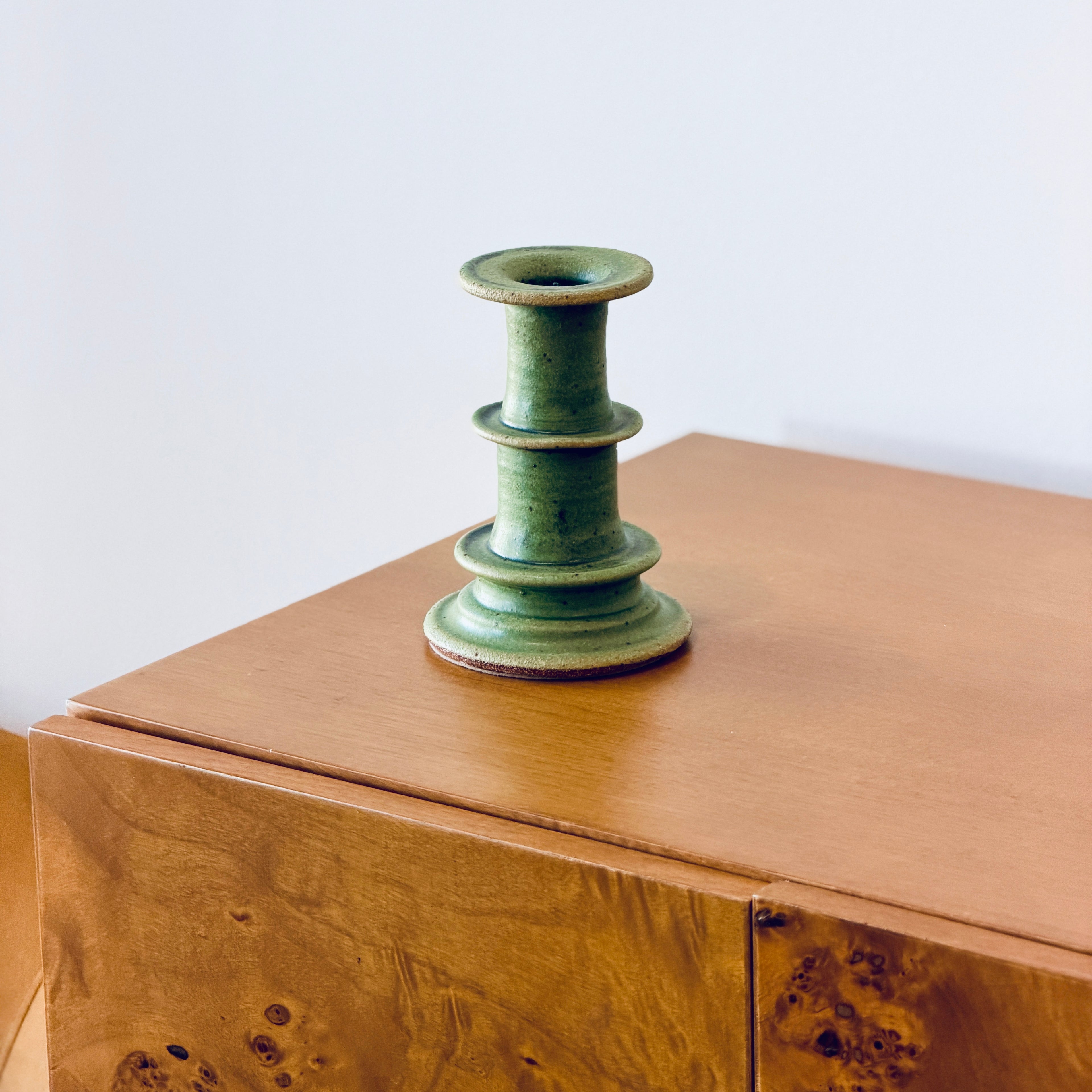 Temple Candle Stick - Matte Green
