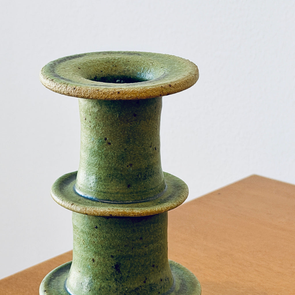Temple Candle Stick - Matte Green