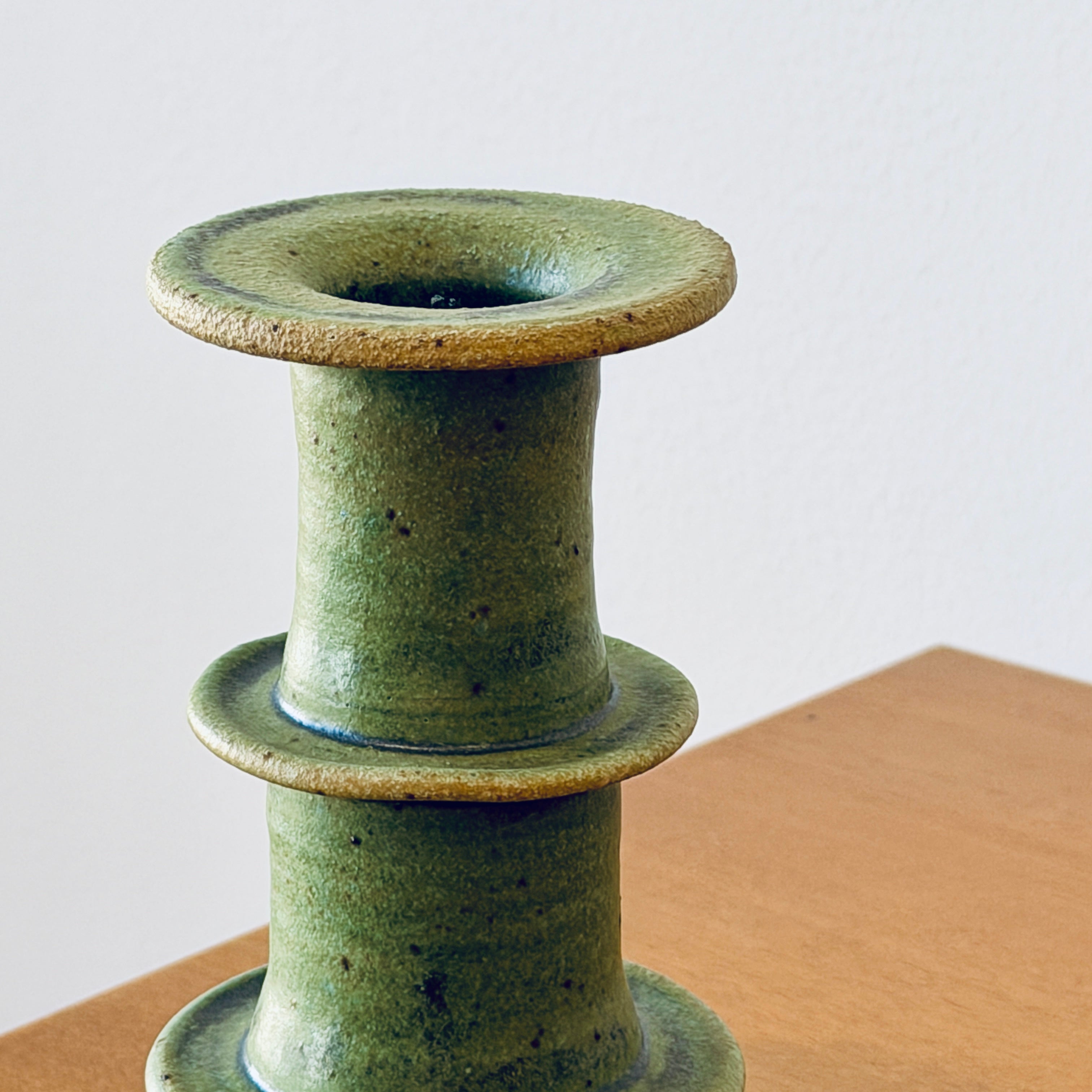 Temple Candle Stick - Matte Green