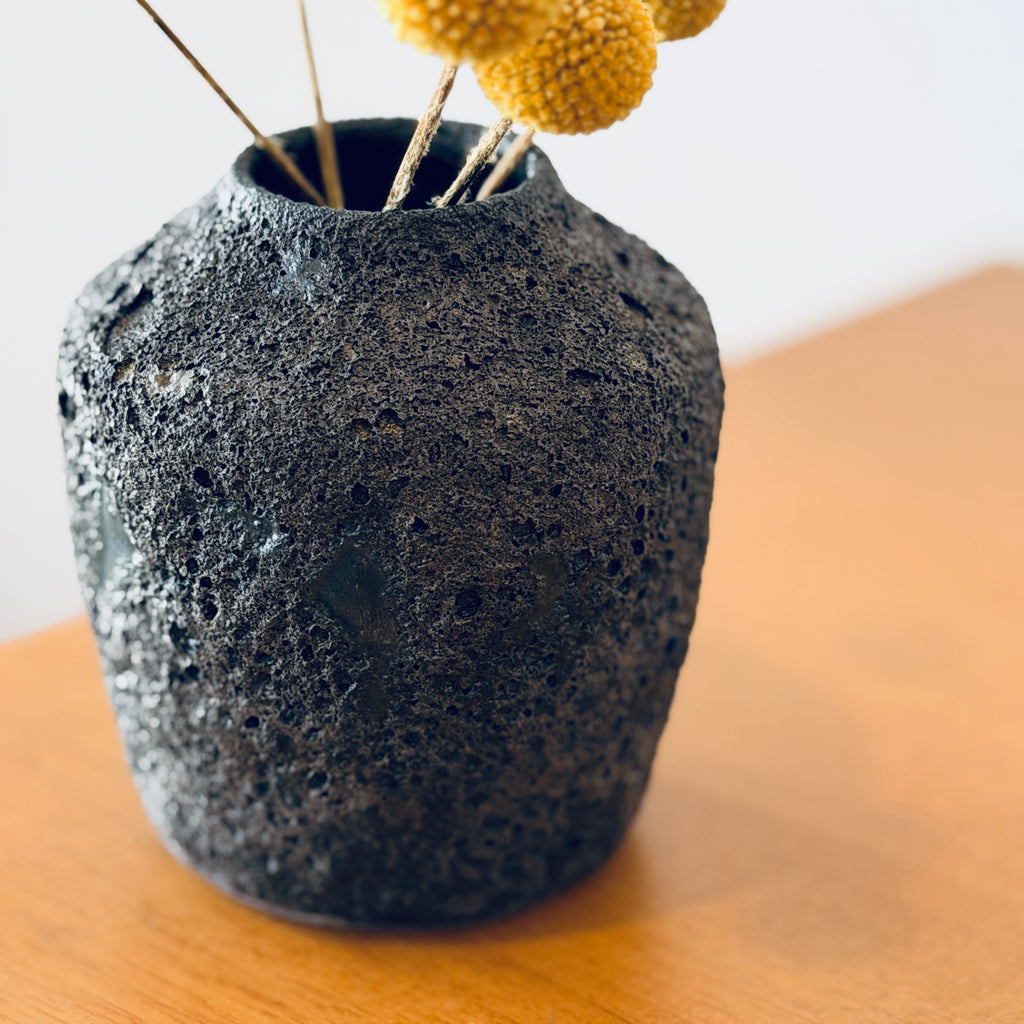 Stone Black Small Vase