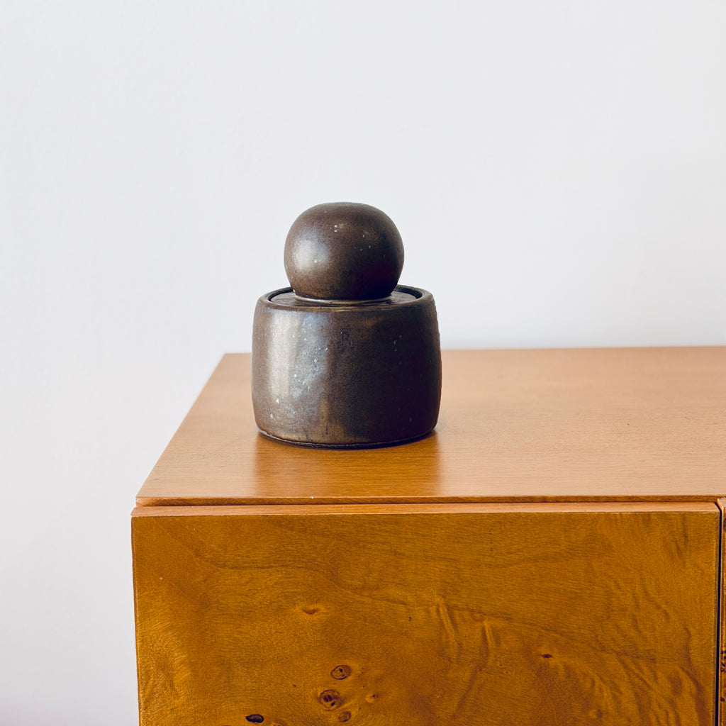 Small Olive Brown Stash Jar