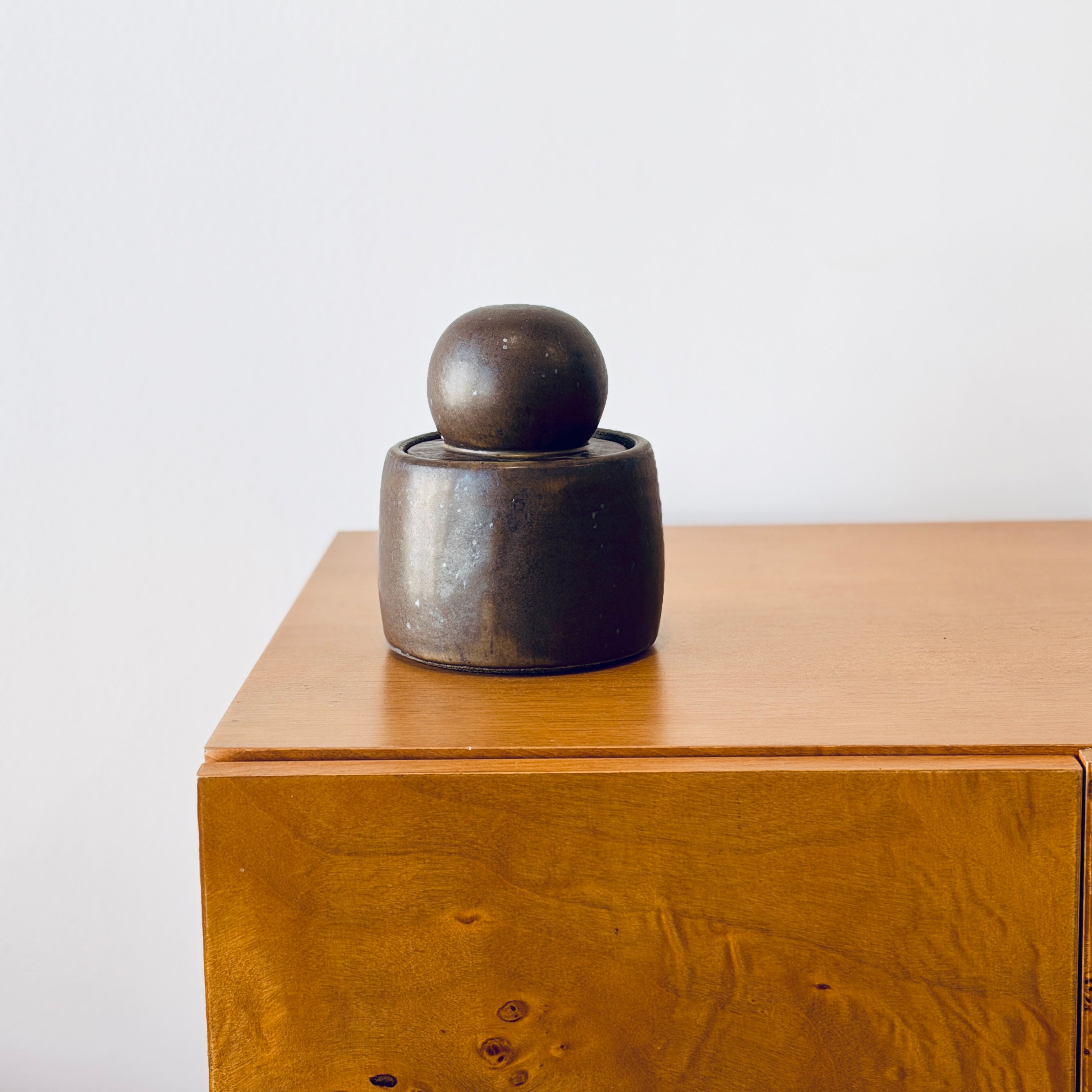 Small Olive Brown Stash Jar