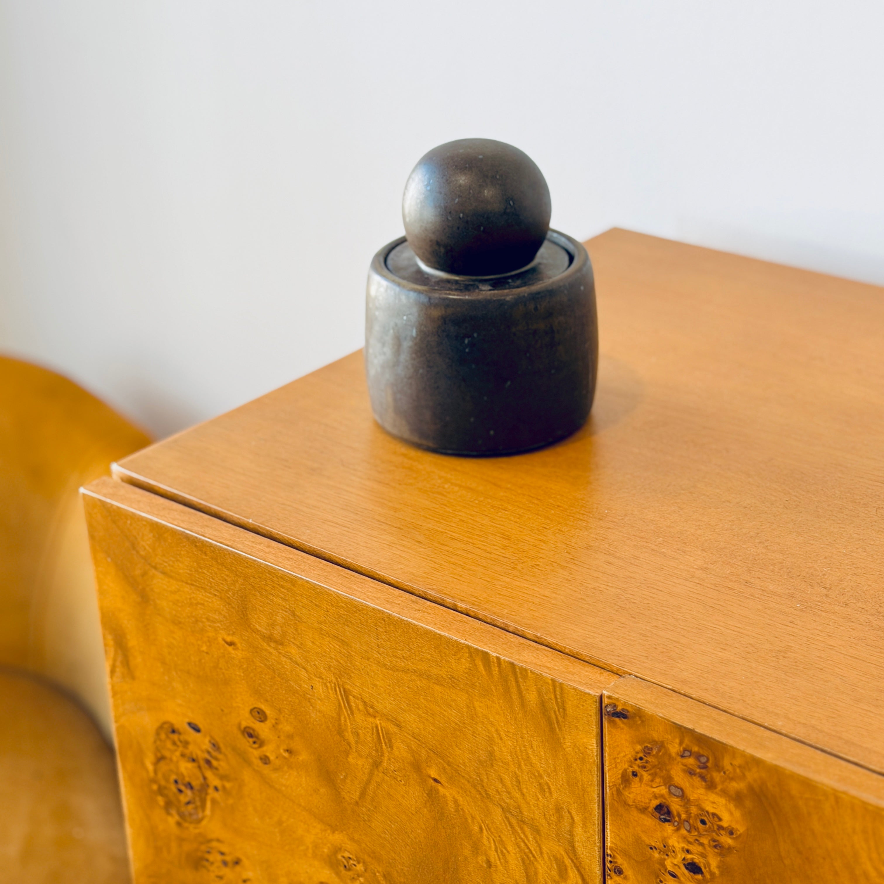 Small Olive Brown Stash Jar