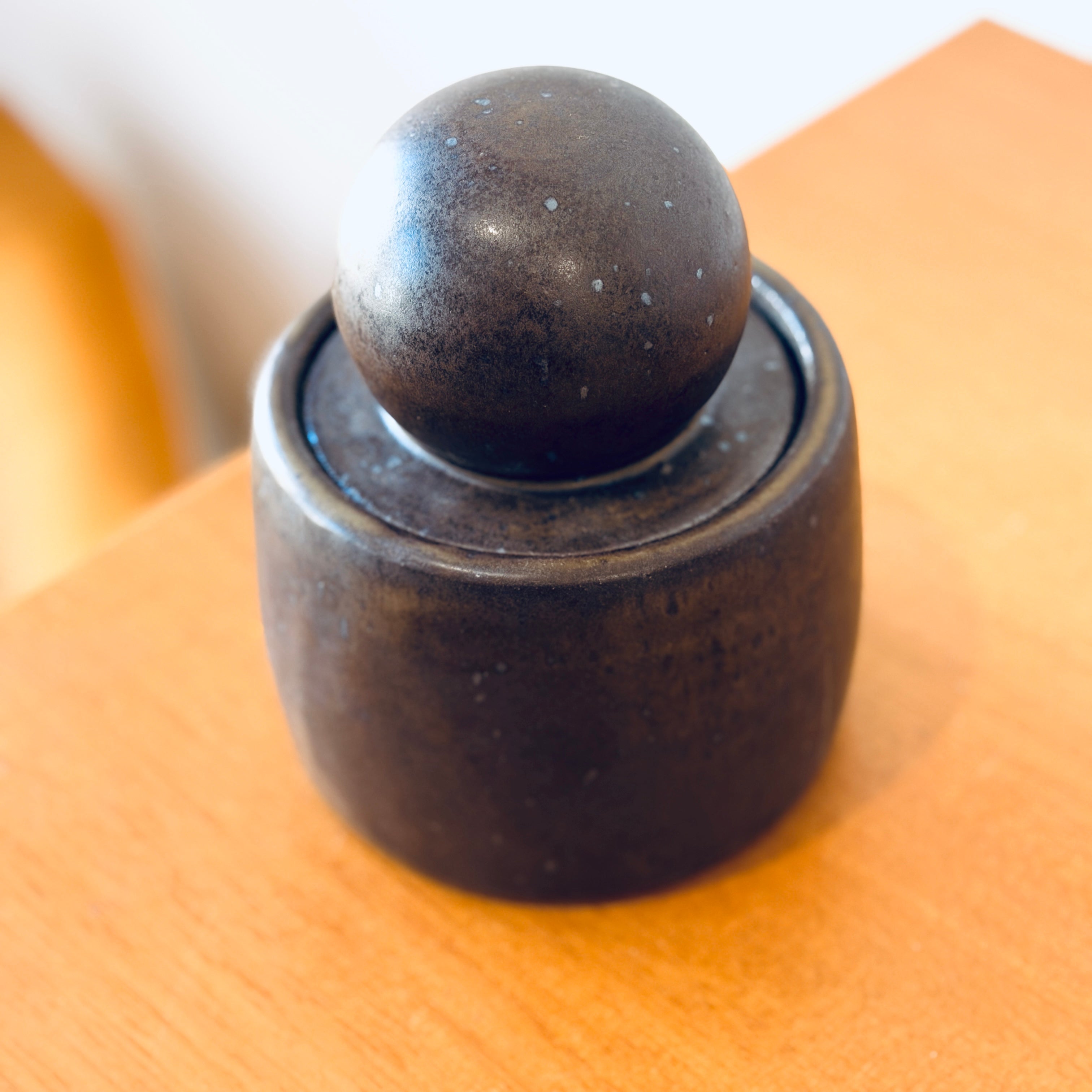 Small Olive Brown Stash Jar