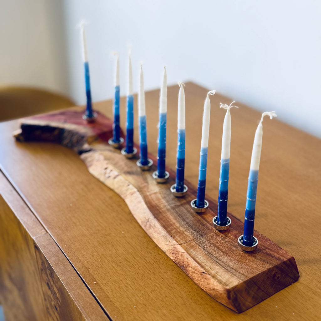 Handcrafted Wooden Hanukkah Menorah