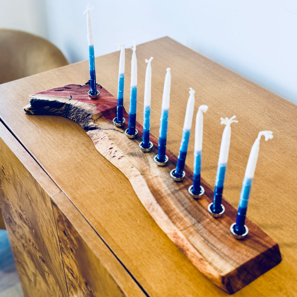 Handcrafted Wooden Hanukkah Menorah