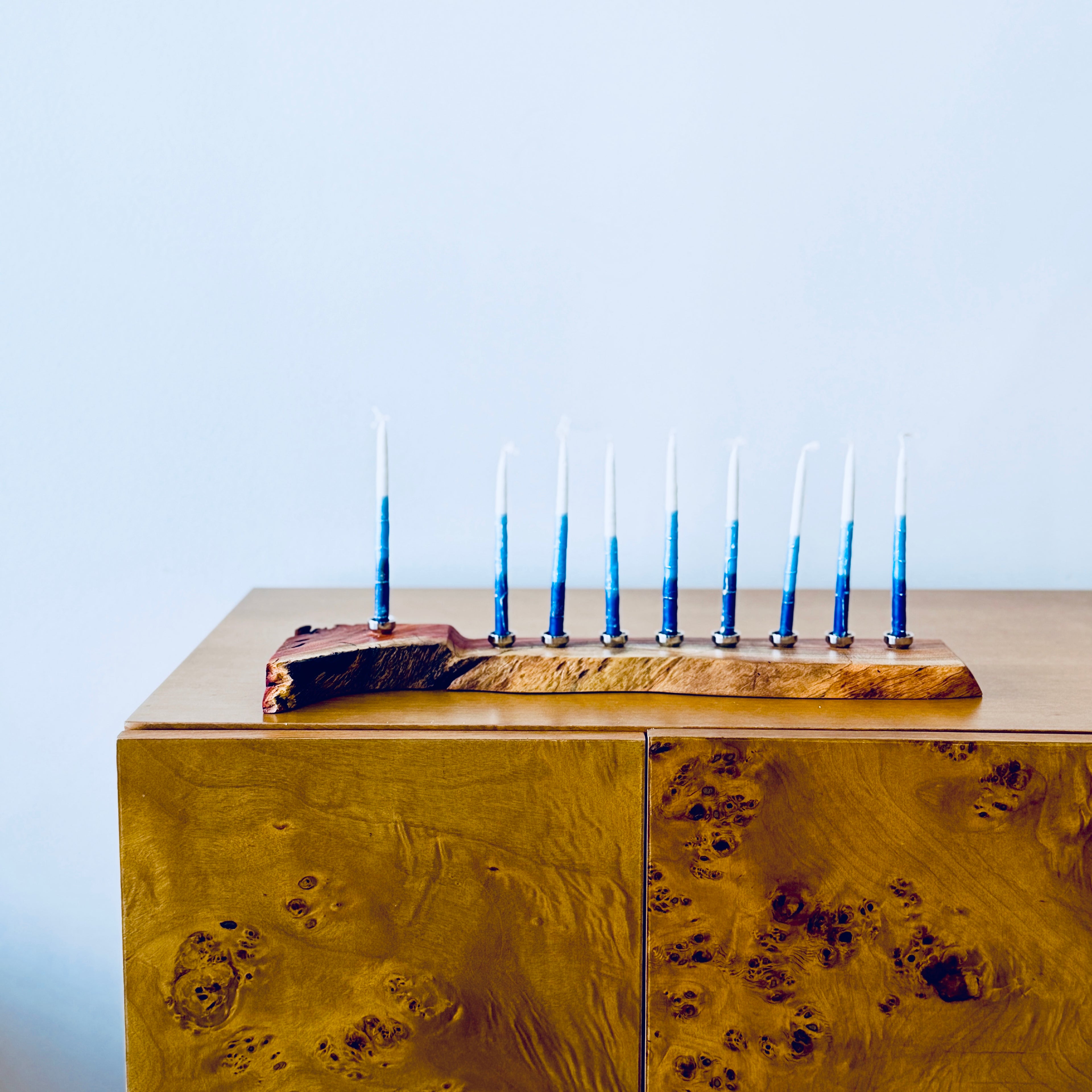 Handcrafted Wooden Hanukkah Menorah